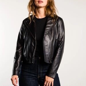 Able Maha Black Leather Jacket for Women